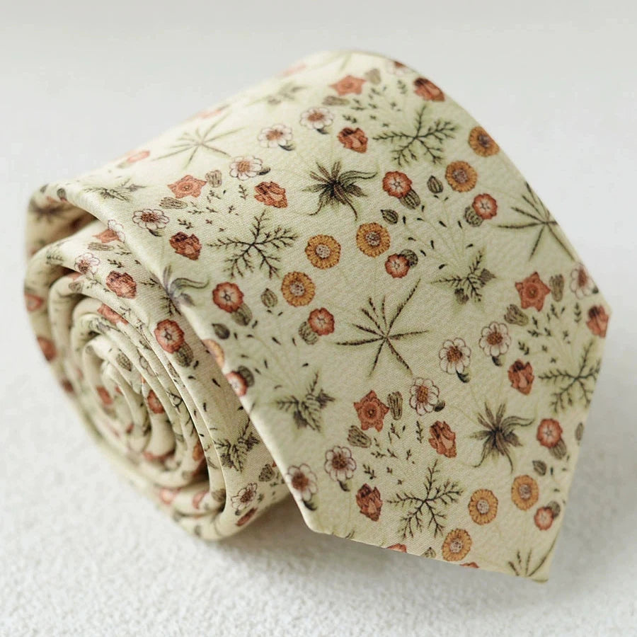 8cm Width New Design Printed Neckties Retro Anchor Animal Green Brown Neck Ties For Men Daily Wear Shirt Tuxedo Accessories Gift