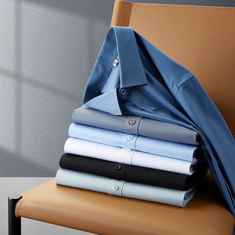 Men’s Casual Long Sleeve Business Shirt. Wrinkle Resistant Slim Fit Dress Shirt