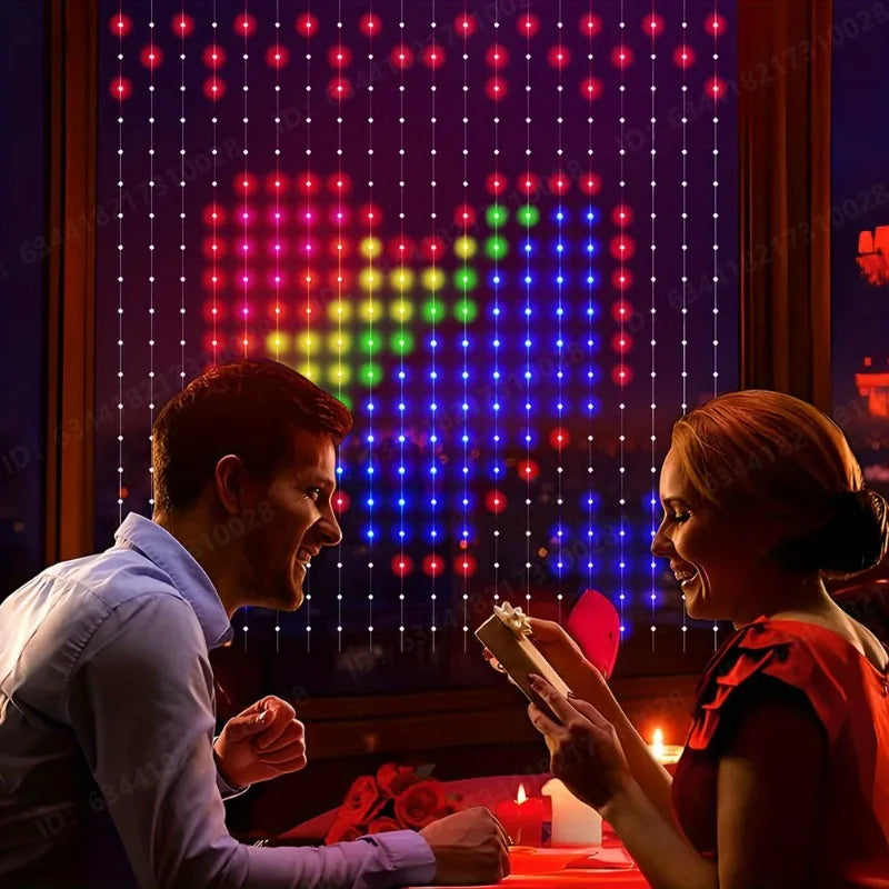 MIMIRGB 400LED Smart Curtain Lights With music sync and app control USB powered string lightsRGBIC Color Changing Holiday Lights