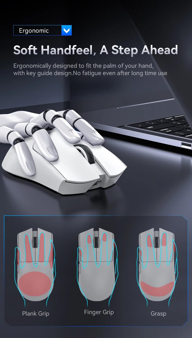 ATTACK SHARK X11 Lightweight Wireless Gaming Mouse with RGB Backlight, Rechargeable Bluetooth & 2.4GHz Mouse for PC, Mac & Laptop