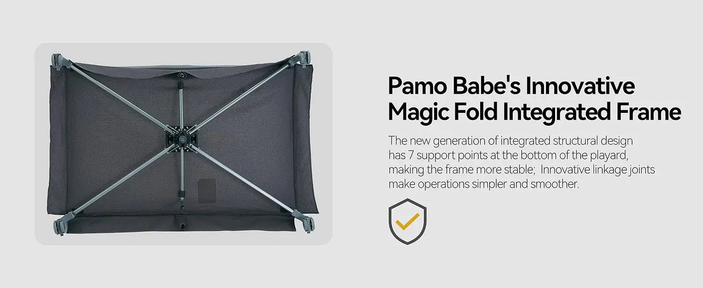 Magic Fold Playpen Portable Cribs Foldable Playpen Baby Playard One-Hand Folding Playards Diaper Changer and Storage S