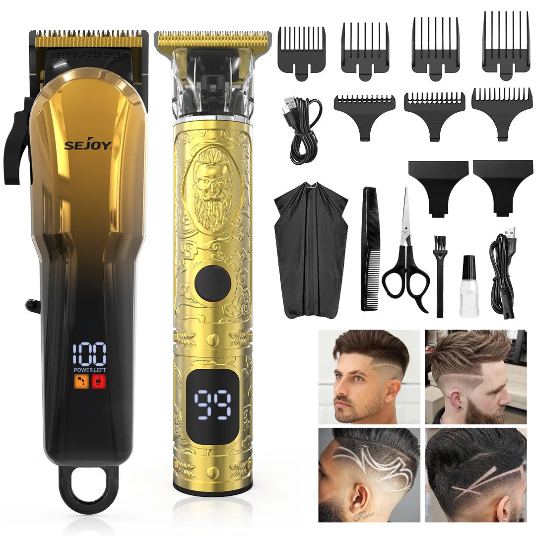 Rechargeable Hair Clippers Kit for Men,Professional Clippers and Trimmers Set,Cordless Hair Beard Trimmer, Barber Clippers,Gift