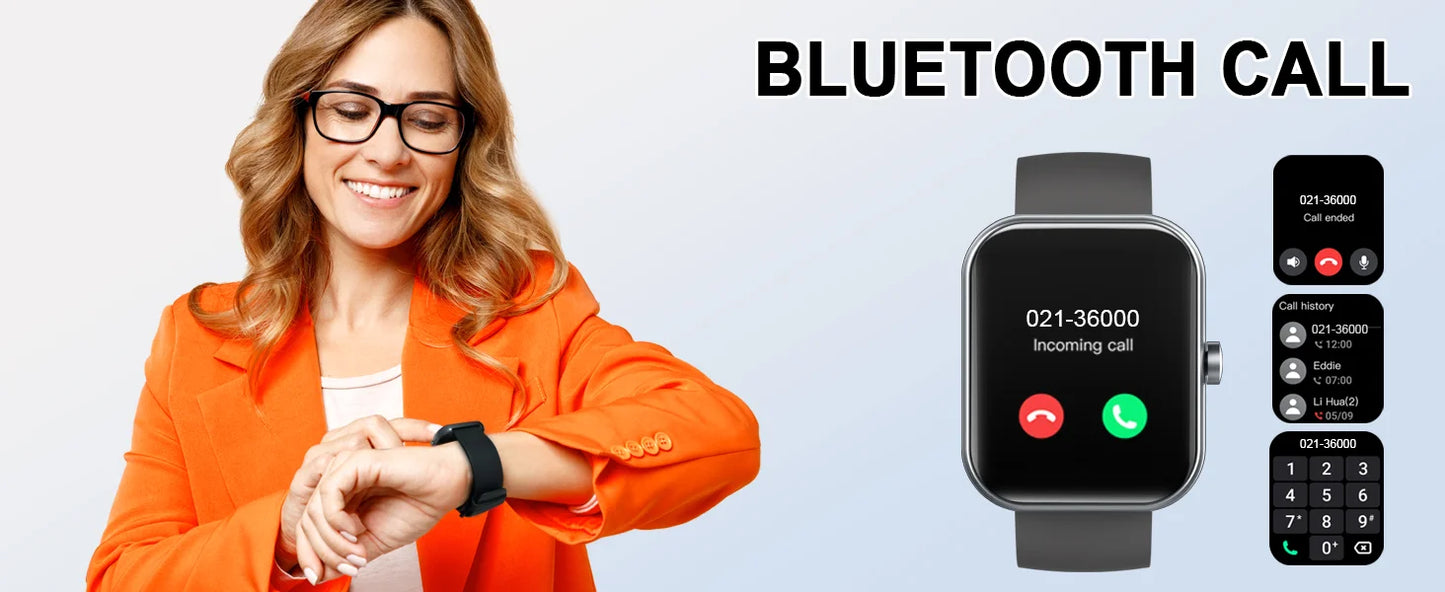 Multi-Function Smart Watch with Fitness Tracking & Bluetooth Connectivity