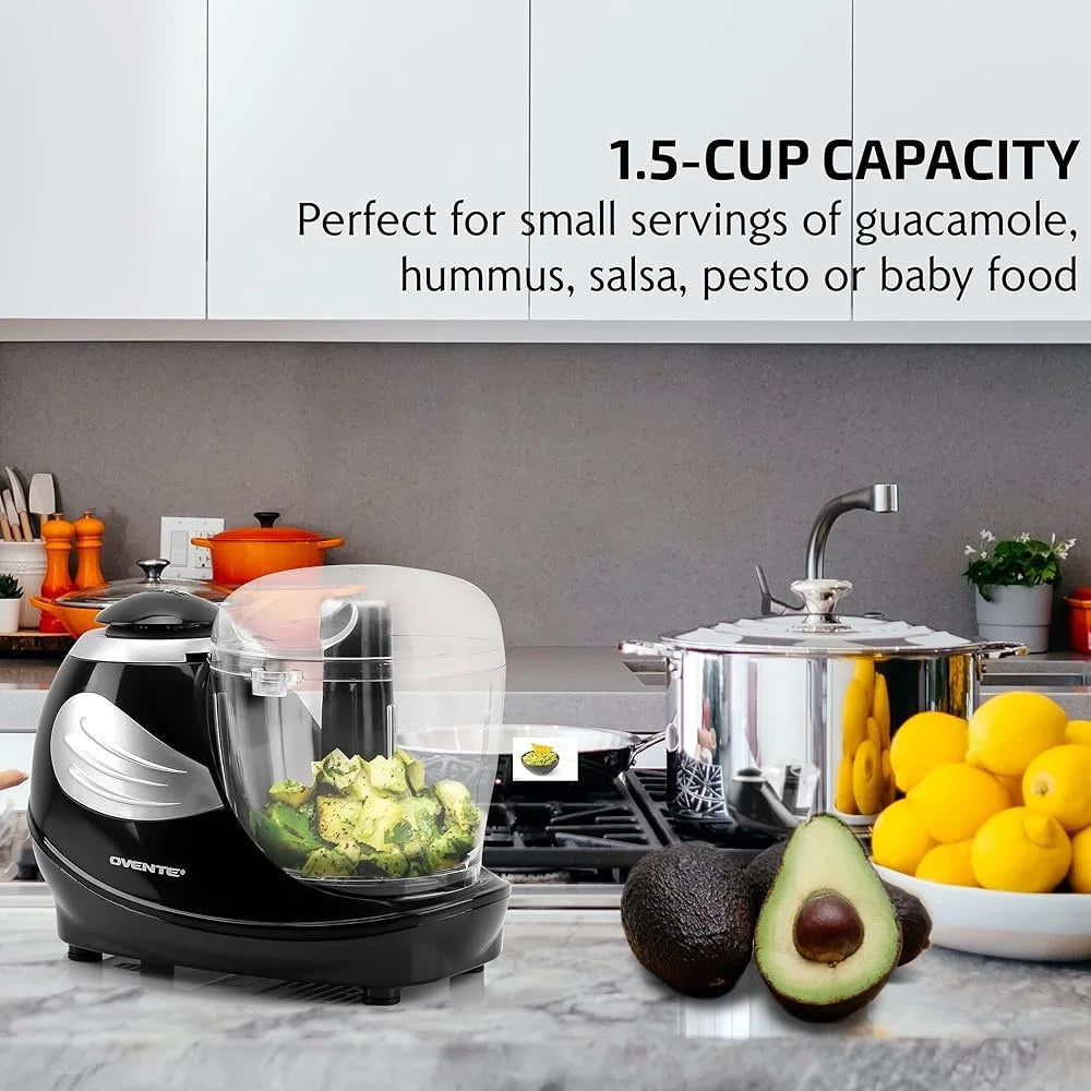 1.5 Cup Electric Food Chopper One Touch Control Mini
