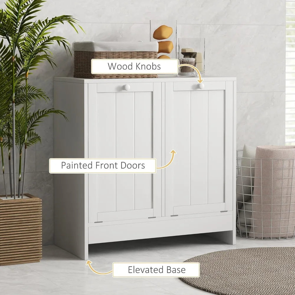 Double Tilt-Out Laundry Hamper Cabinet with Two 10-Gallon Compartments