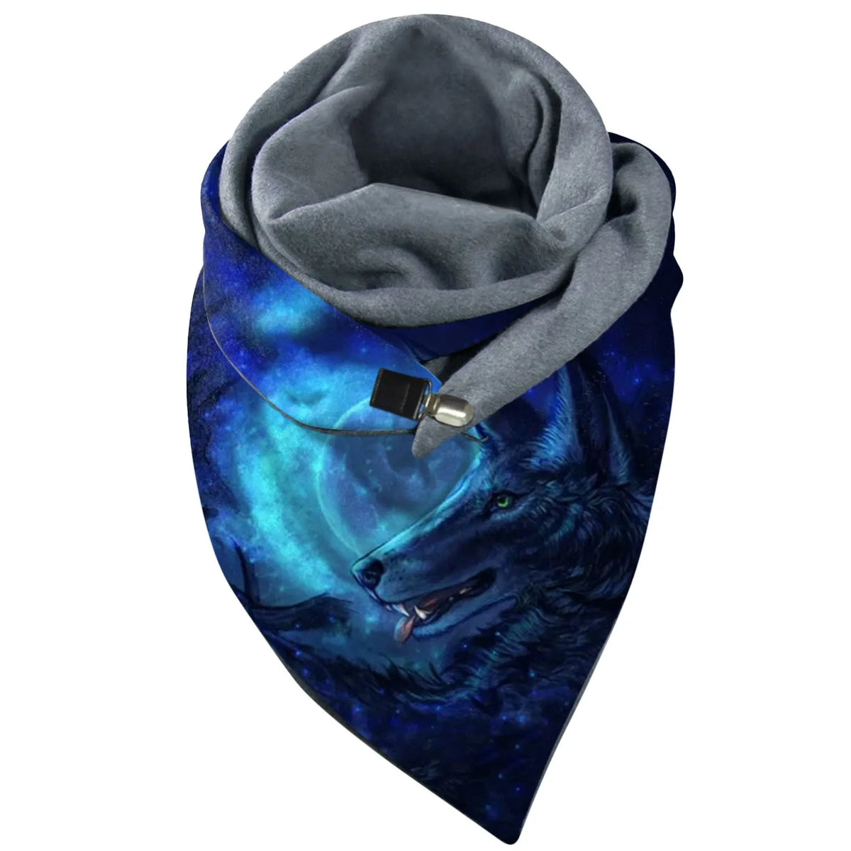 Wolf Print Women’s Scarf – Soft Celestial Animal Wrap Shawl