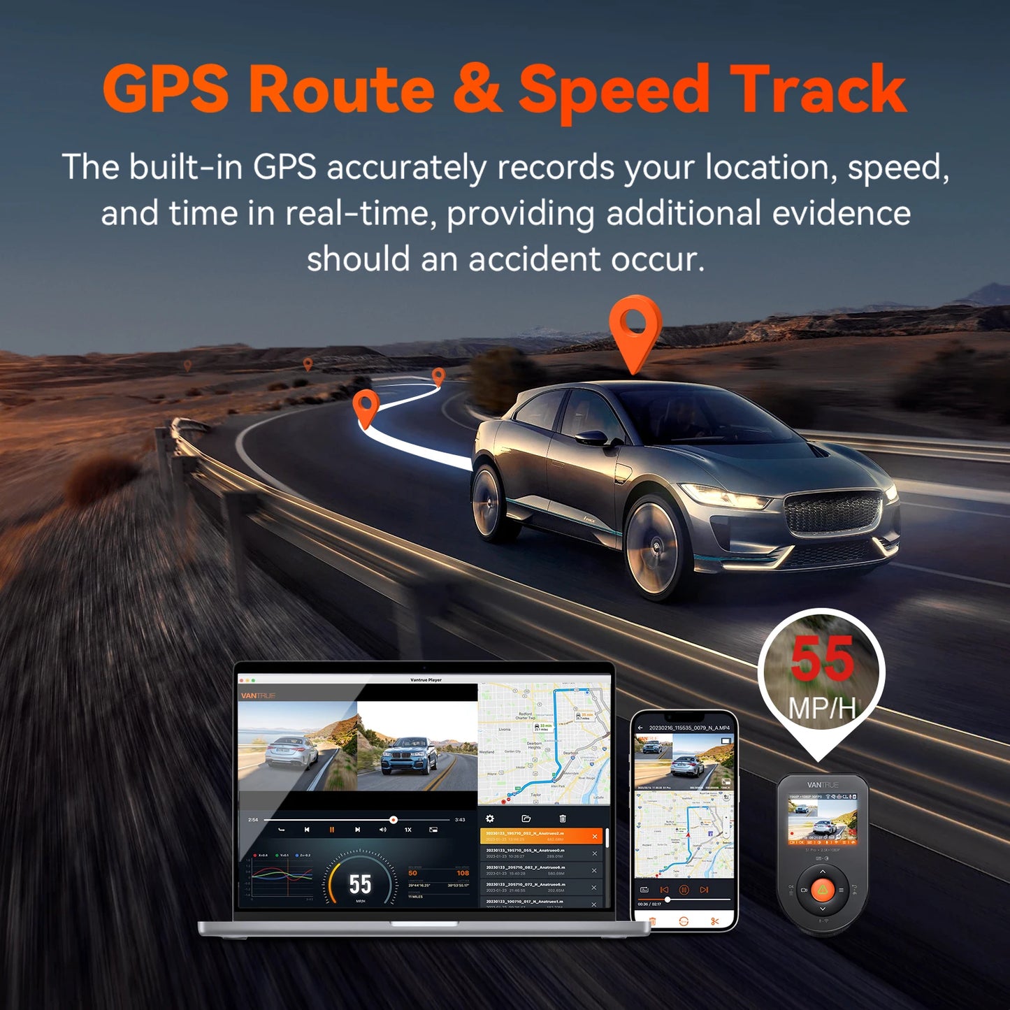 Vantrue S1pro Dashcam 2.7K Front and Rear 5G WiFi 60FPS Hidden Dash Camera HDR Night Vision STARVIS 2 GPS Voice Control