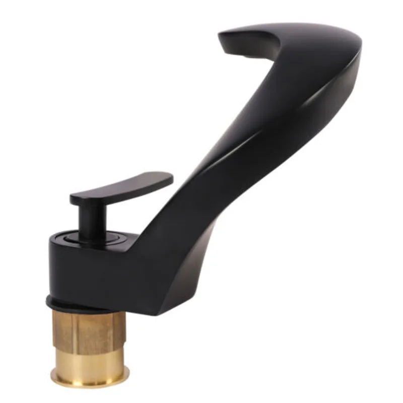 Modern Arc-Shaped Faucet Sink Faucet Bathroom Kitchen Faucet  Single Handle Black