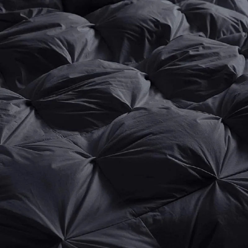 Luxurious All-Season Goose Down Feather Fiber Comforter California King Size Duvet Insert, Exquisite Pinch Pleat Design, Premium