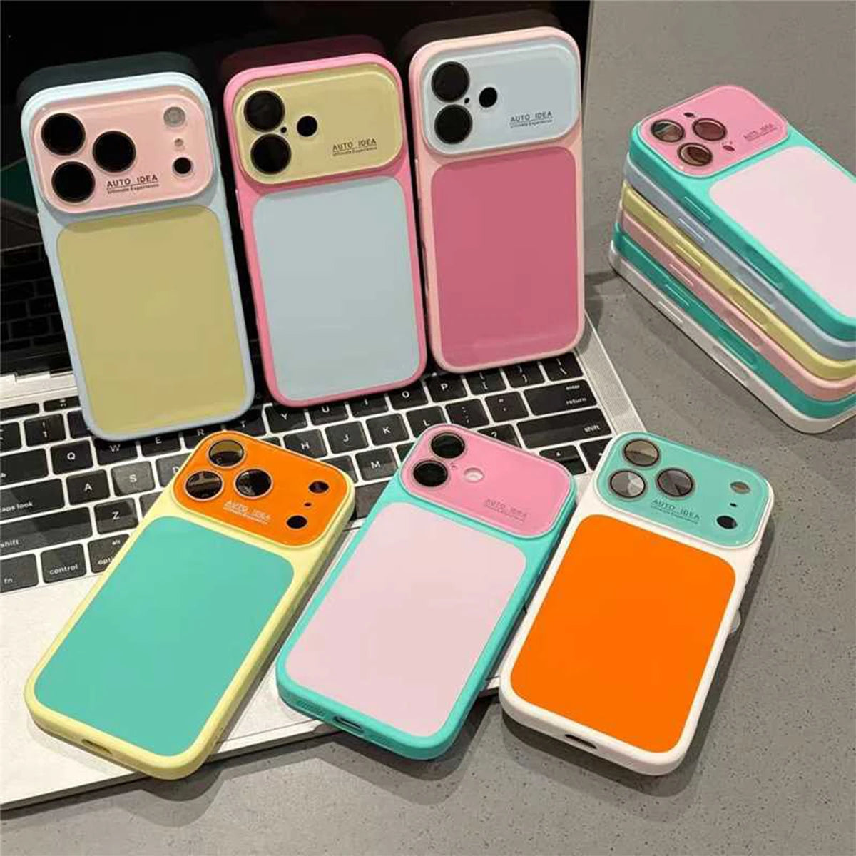 Vibrant Color-Block Protective Phone Case