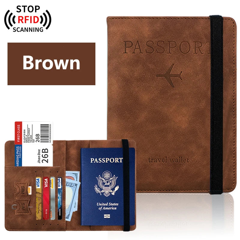 RFID Blocking Passport Holder Travel Wallet | Passport Cover with Card Slots | Travel Document Organizer | Slim Passport Case