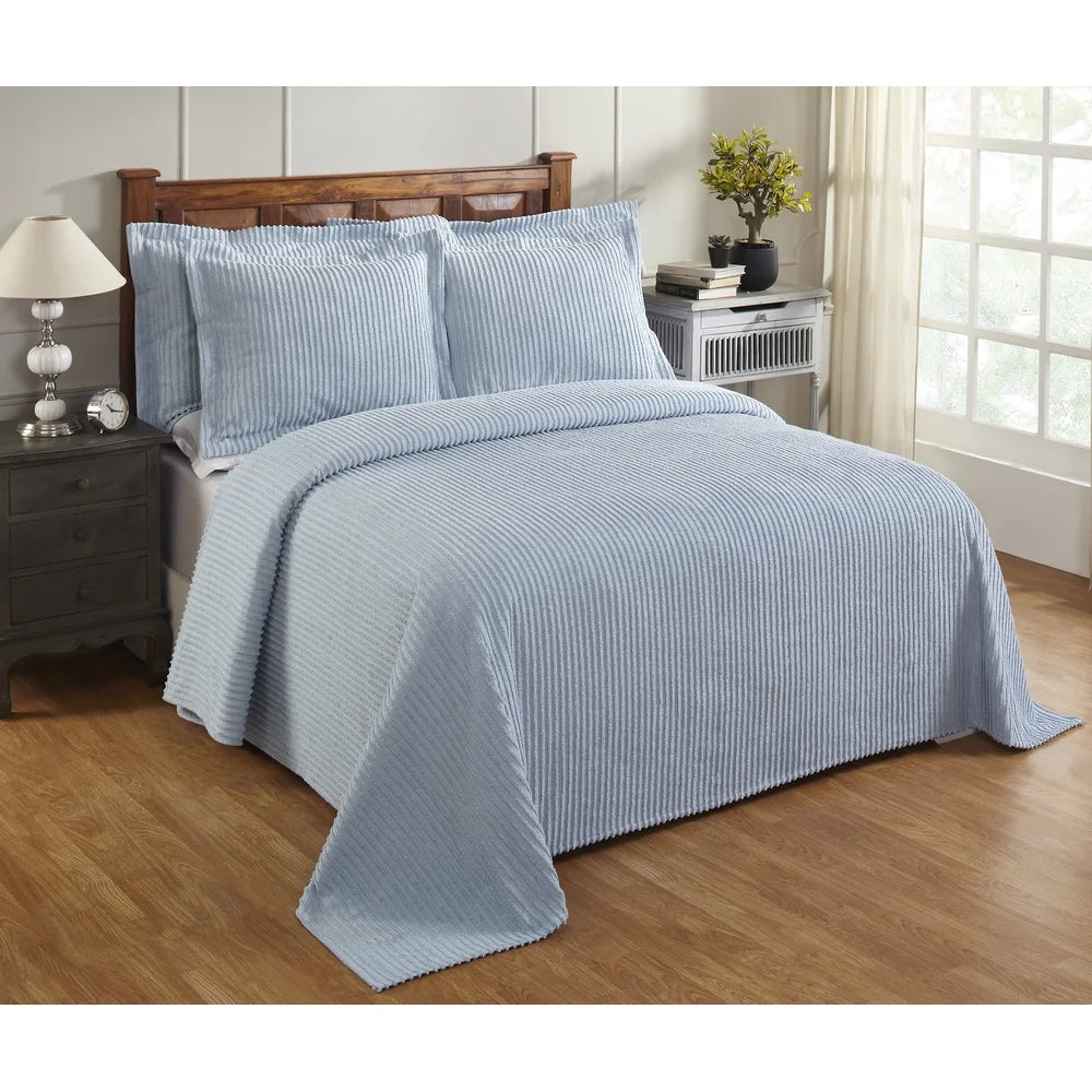 100 Percent Cotton King Bedspread Soft Stripe Coverlet