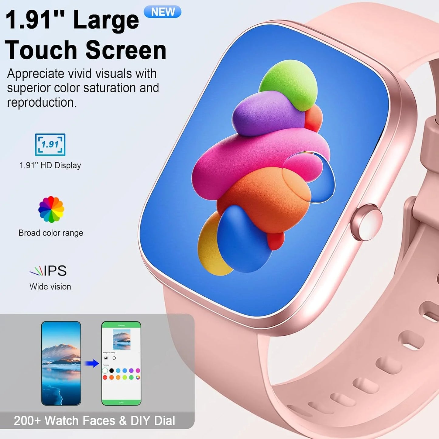 IP68 Waterproof Smart Watch with Bluetooth Calling & Fitness Tracking