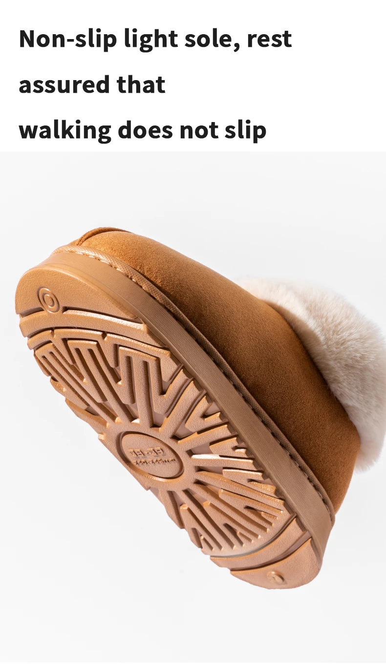 Men's Winter Slip-On Slippers Thick Memory Foam Sole, Ultra-Soft Fleece Lined, High-Top Warm House Shoes for Indoor & Outdoor