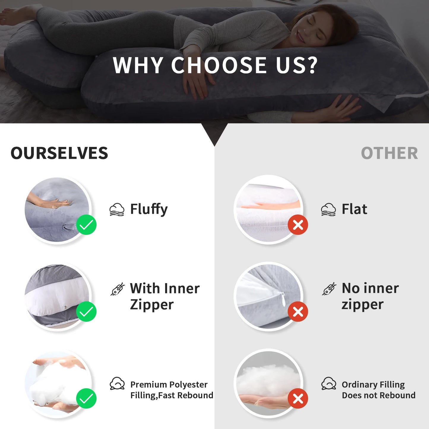 G Shaped Maternity Pillow Full Body For Pregnant Women