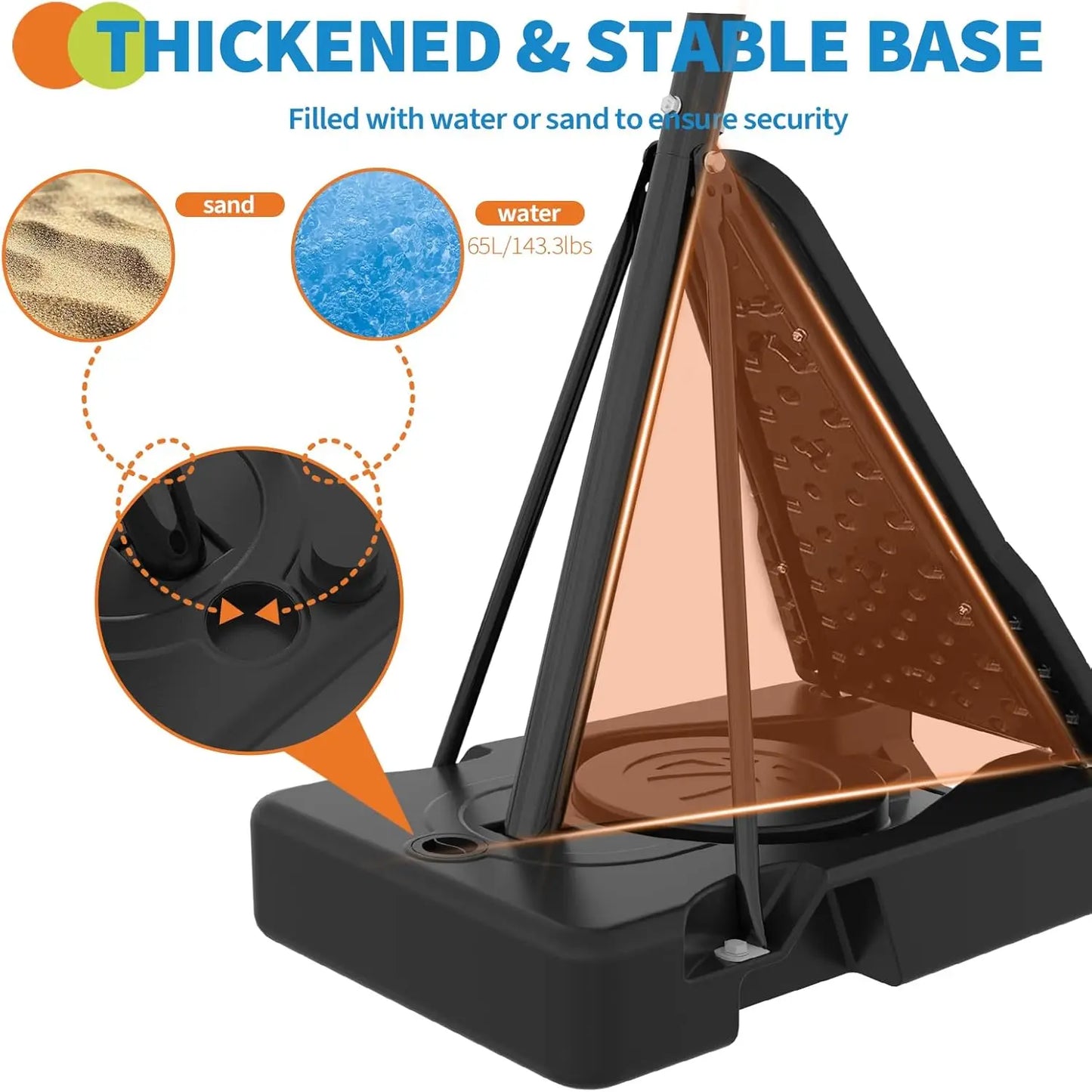 52" Shatterproof Adjustable Basketball Hoop with Wheels, for Driveway & Backyard