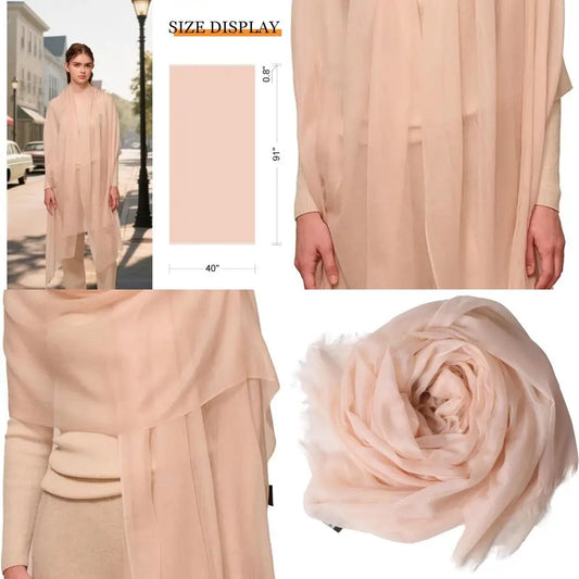 100% Cashmere Shawls for Women, Lightweight 91x40 Pashmina Scarves, Versatile Wraps for Every Season