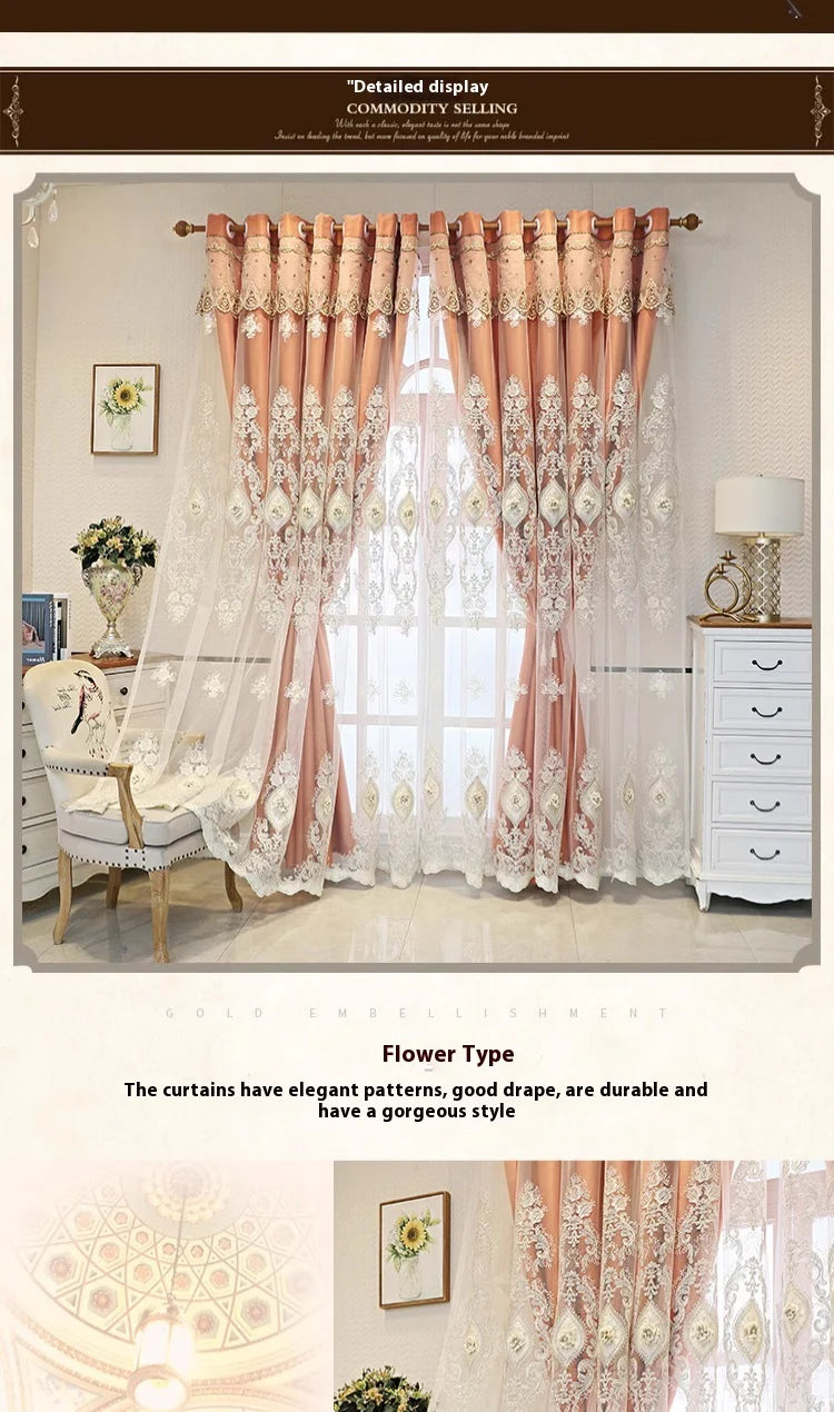 Luxury Vintage Embroidered Sheer Curtain Panel