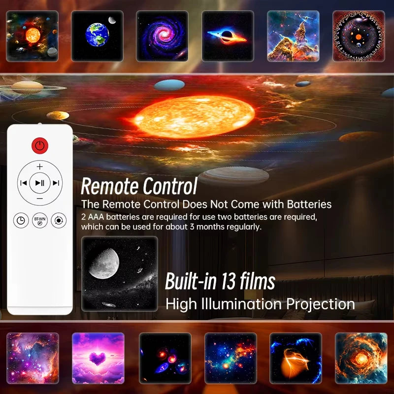 Galaxy Planetarium Star Projector – Starry Sky Night Light with Bluetooth Speaker, Remote Control & Aurora Galaxy Effects