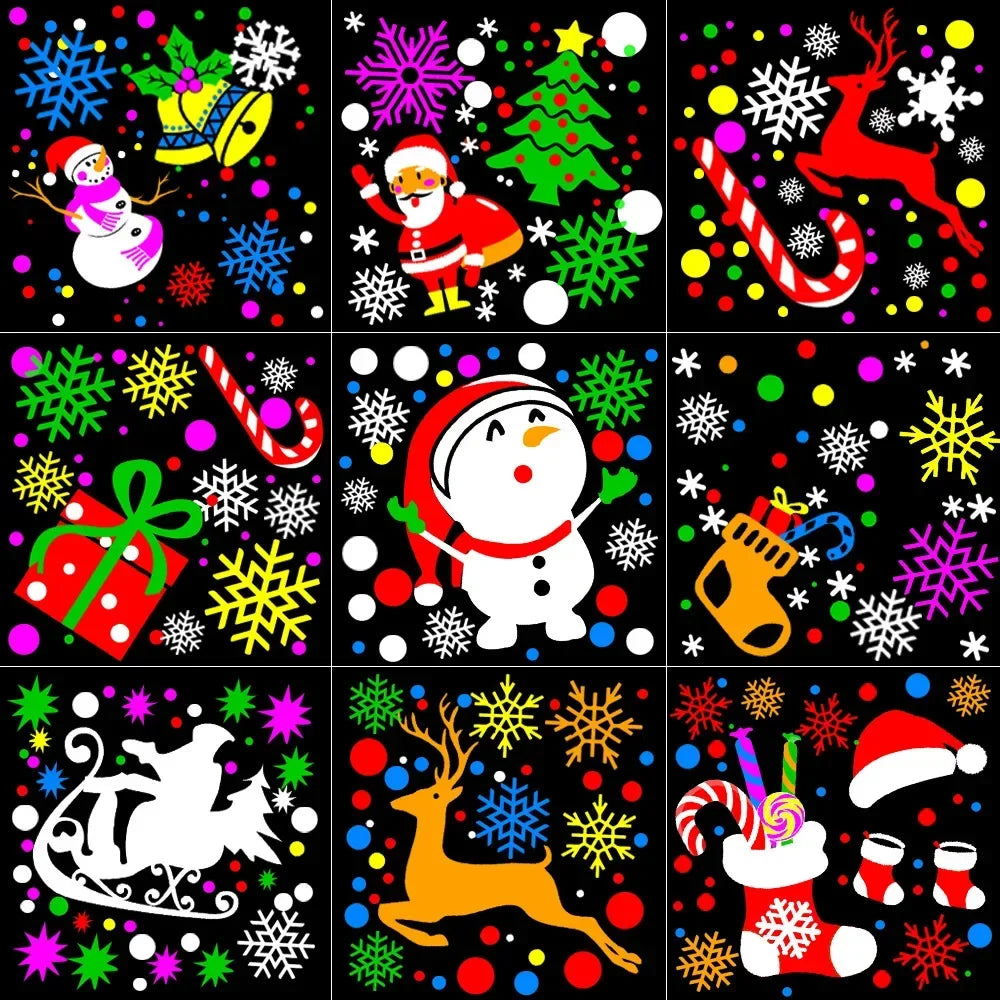 Christmas Snowflake Projector Light . Rotating LED Holiday Decoration with 16 Festive Patterns