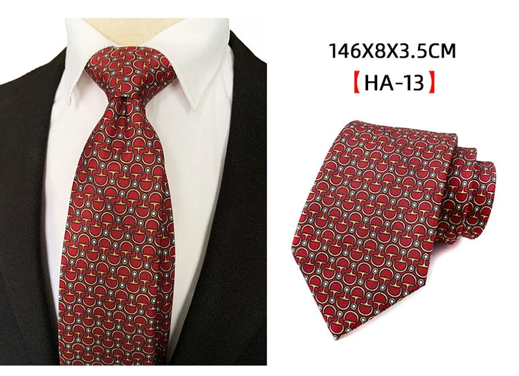 Men’s Luxury 8cm Vintage Silk Necktie Classic Designer Business, Wedding & Formal Dress Tie