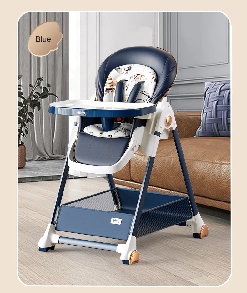 7-in-1 Convertible Baby High Chair with Adjustable Tray & Foldable Design