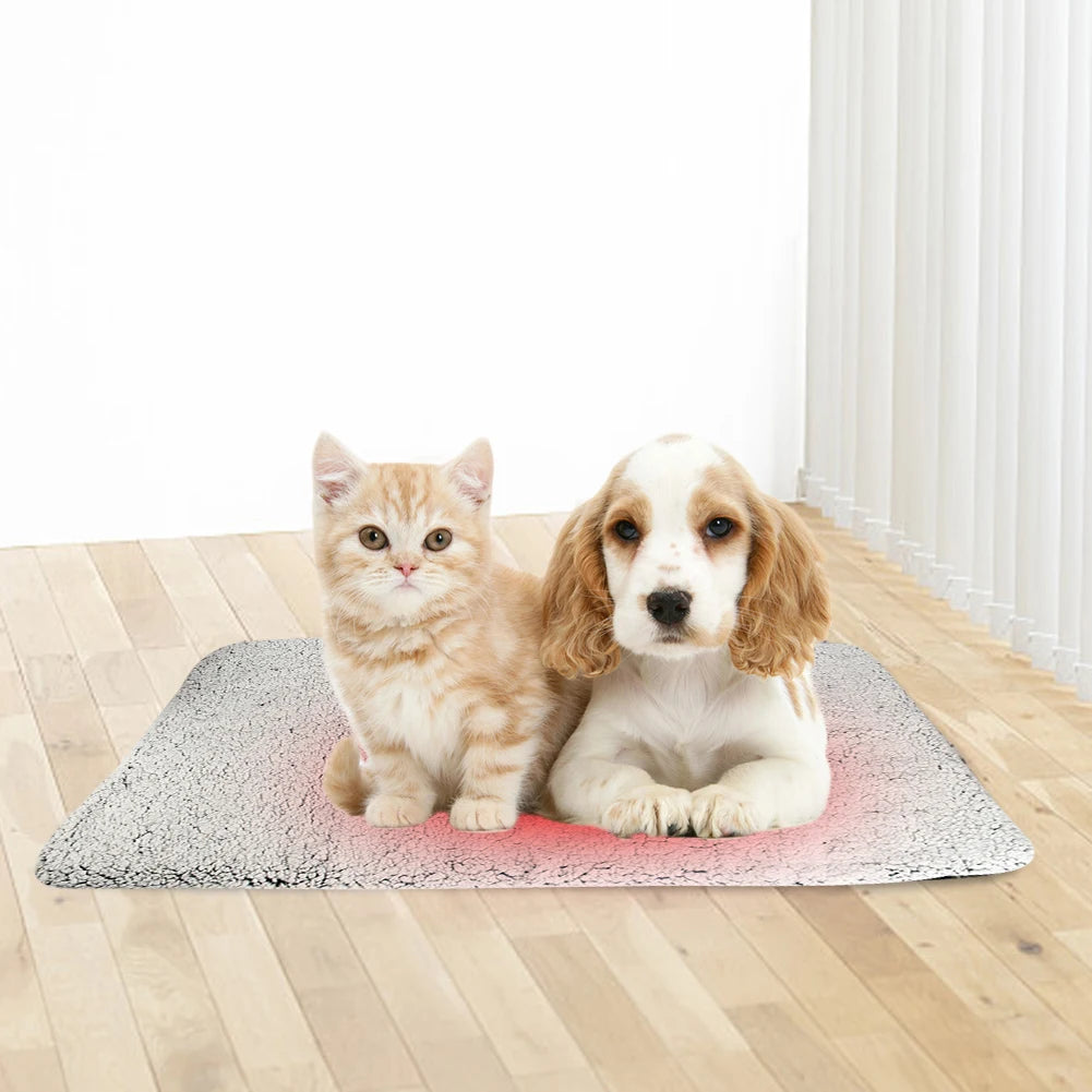 Self-Warming Cat Bed Pad Self-Heating Thermal Cat Dog Bed Mat Washable Pet Sleeping Mat Comfortable for Indoor Cats & Small Dogs