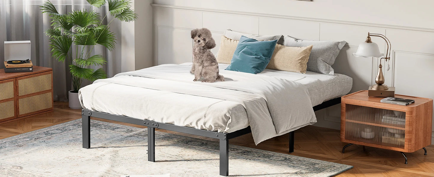Heavy Duty Metal Platform Bed Frame with Storage Space