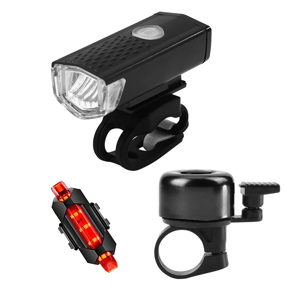 Portable Mountain Bike Front Rear Lights XPE LED Headlight