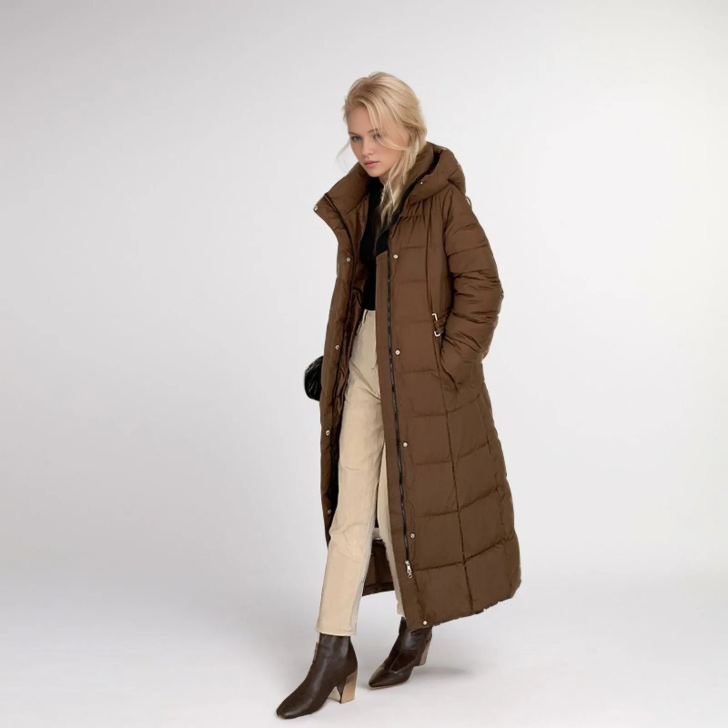 Black Winter Coat 2024 New Women's Thick Cotton Parka Jacket Korean Oversized Loose Hooded Coats Female Casual Long Overcoat