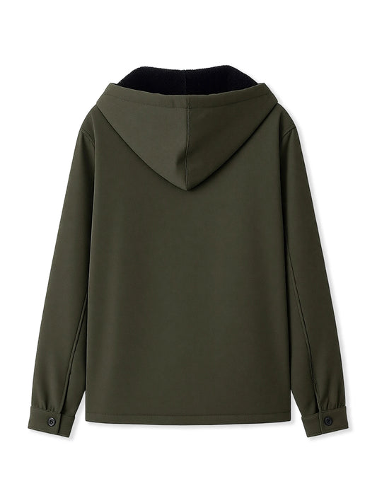 Men’s Hooded Zip-Up Jacket with Pockets