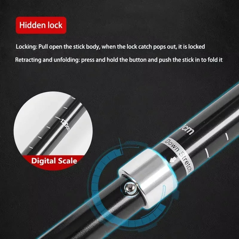 2PCS Ultralight Trekking Poles Set – Foldable Telescopic Nordic Walking Sticks for Hiking, Backpacking & Outdoor Adventures