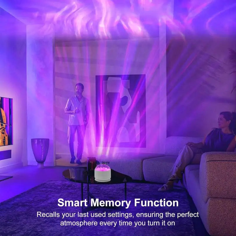 Ocean Wave Projector Lamp .3D Water Ripple Night Light with Remote Control & Color Changing Ambient Lighting