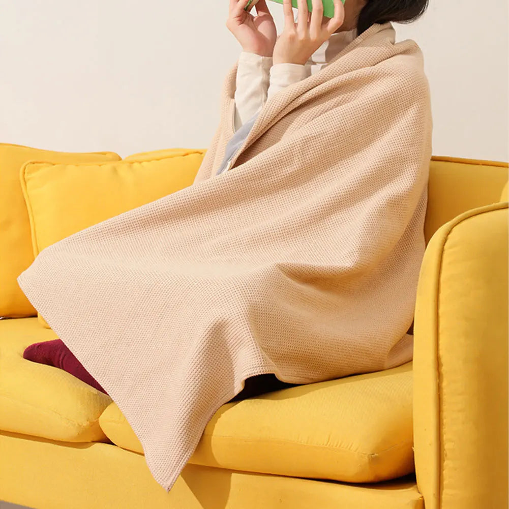 Wearable USB Electric Heated Blanket with 5000mAh Power Bank 3-Level Heating Electric Blanket Shawl Portable Body Warmer Blanket