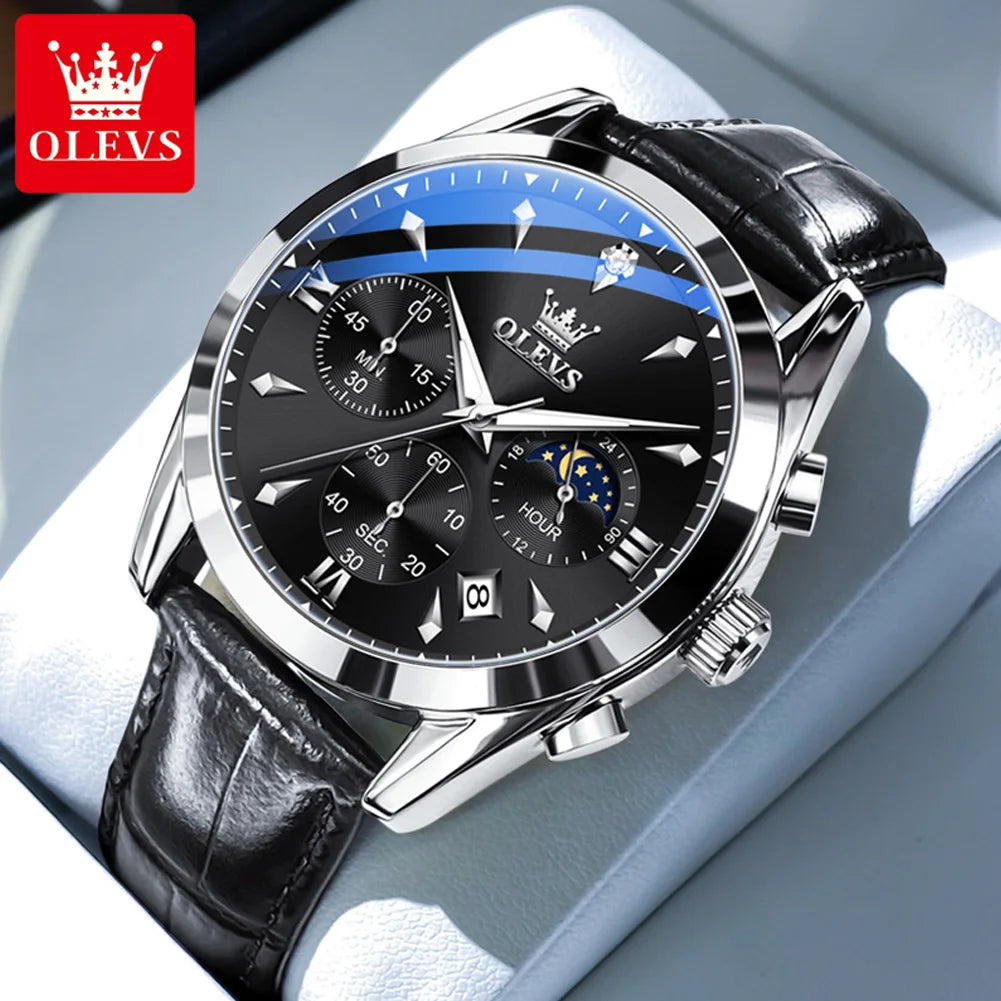Men’s Elegant Dress Watch – Rose Gold-Tone Case & Brown Leather-Style Strap