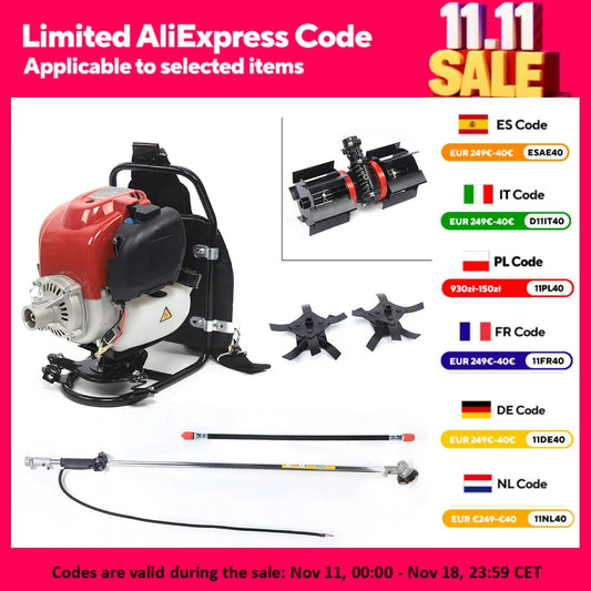 35.4CC Gas Powered Weed Wacker 4-Stroke 1KW 4500-8500RPM Gasoline Weed Eater String Trimmer Backpack Lawn Edge Cutter