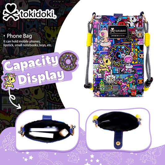 Tokidoki Official Licensed PU Leather Crossbody Bag with Adjustable Strap Unicorno Phone Bag Shoulder Bag Coin Purses for Women