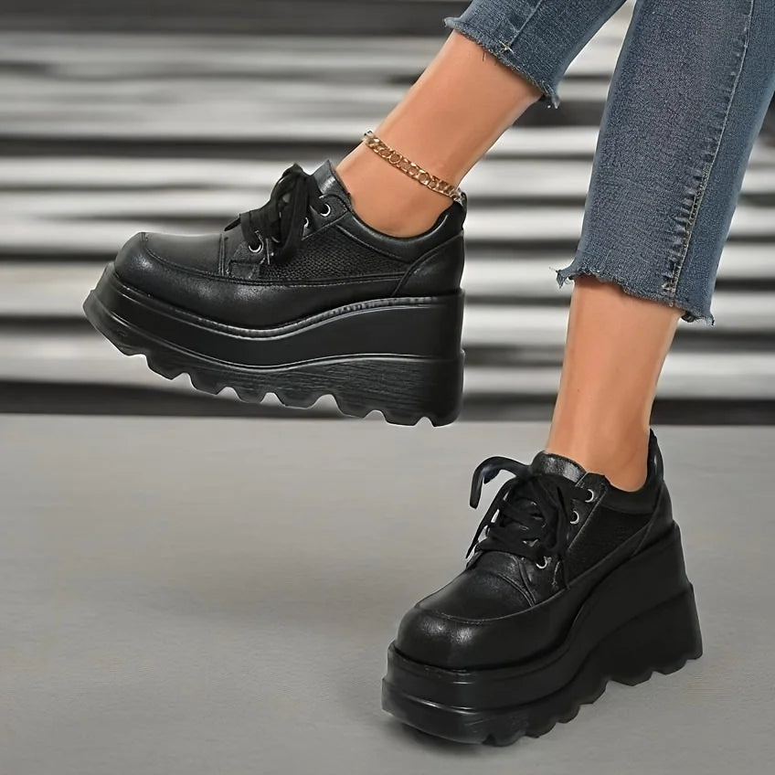 Women’s Platform Lace-Up Goth Chunky Sneakers