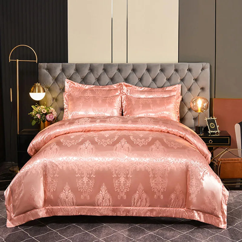 Luxury Satin Jacquard 4-Piece Bedding Set