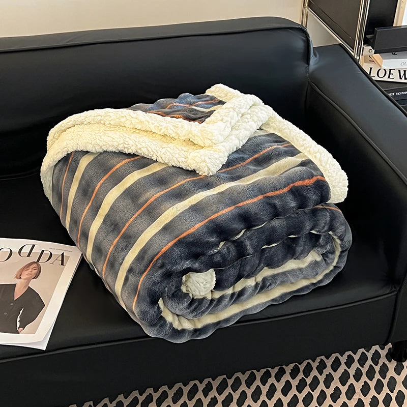 Luxury Soft Plaid Sherpa Fleece Blanket . Cozy Warm Throw for Sofa, Bed & Dorm Room