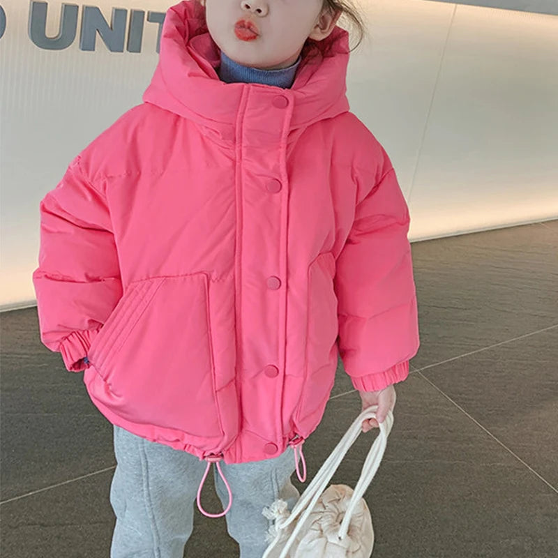 Kids Thick Padded Winter Coat Cotton Parka Warm Long Jacket