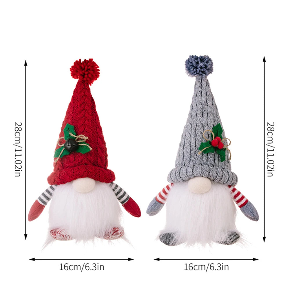 Christmas Plush Doll with Light Tabletop Santa Figurine Nordic Elf Plush Doll Christmas Decoration for Home Kitchen Tiered Tray