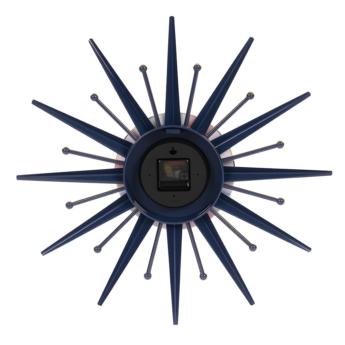 Colorful Starburst Wall Clock – Mid-Century Modern Sunburst Décor