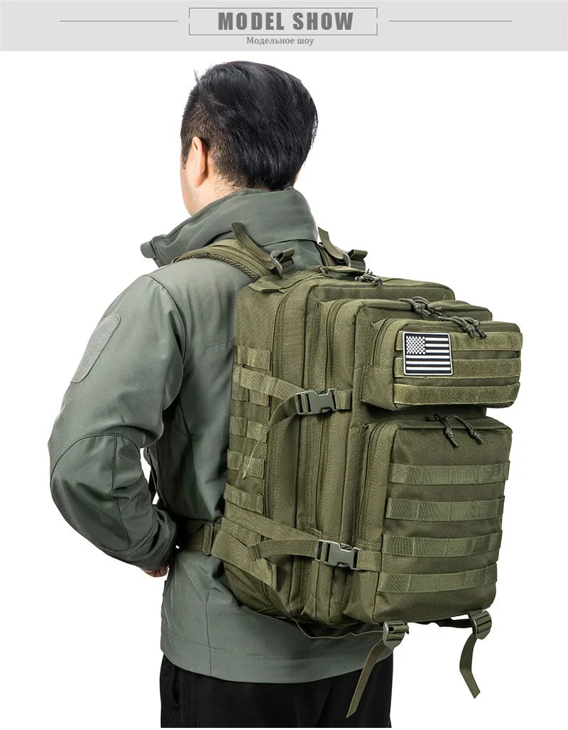 45L Tactical Hiking Backpack – Large Capacity 3-Day Outdoor Adventure Pack