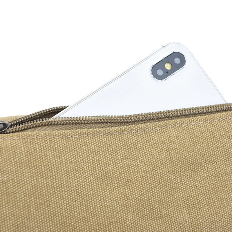 Canvas Crossbody Waist Bag with Adjustable Shoulder Strap
