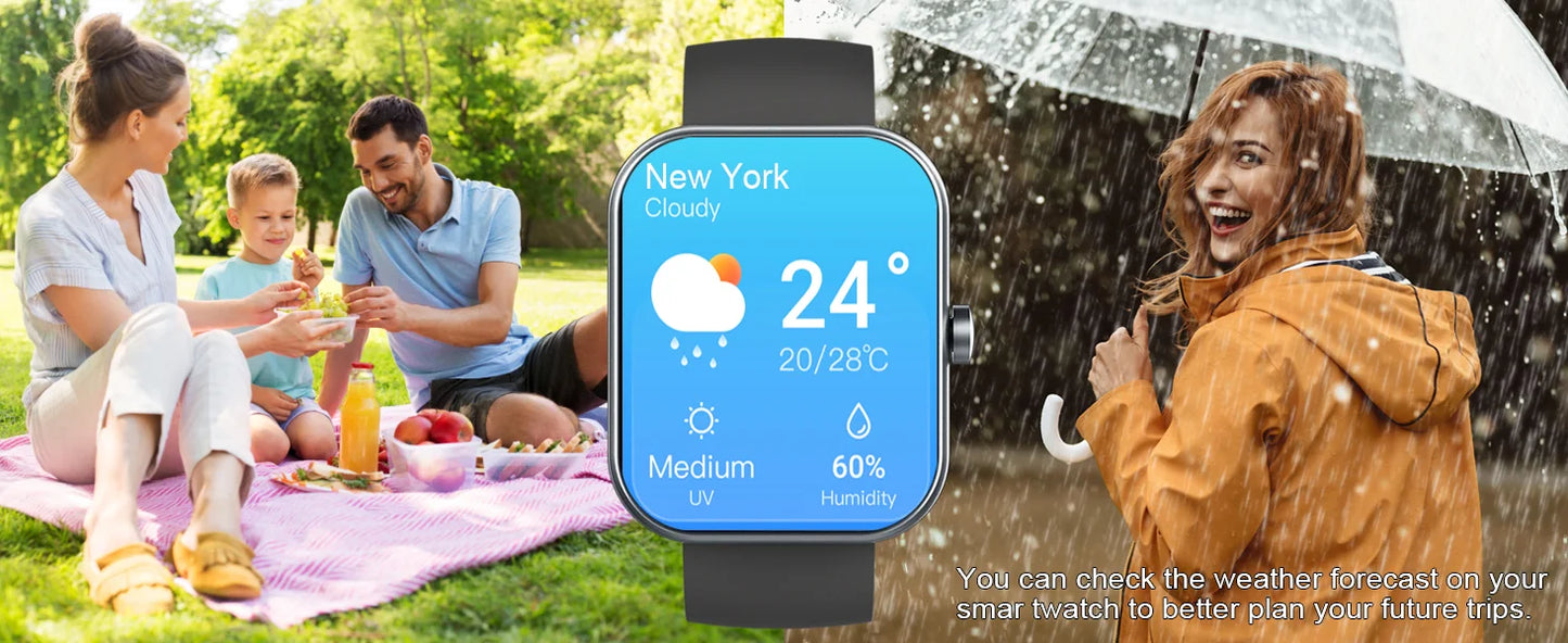 Multi-Function Smart Watch with Fitness Tracking & Bluetooth Connectivity