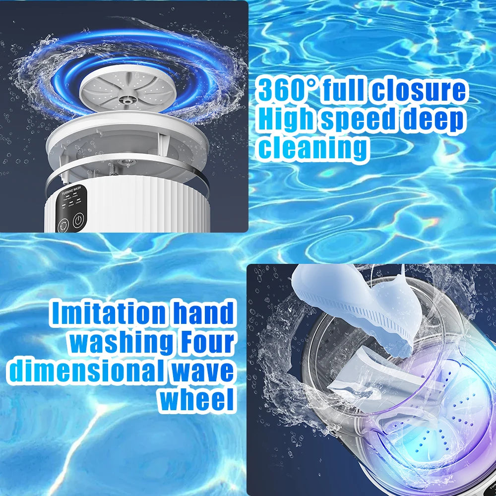 15L Rechargeable Cordless Mini Washing Machine. Portable Compact Washer