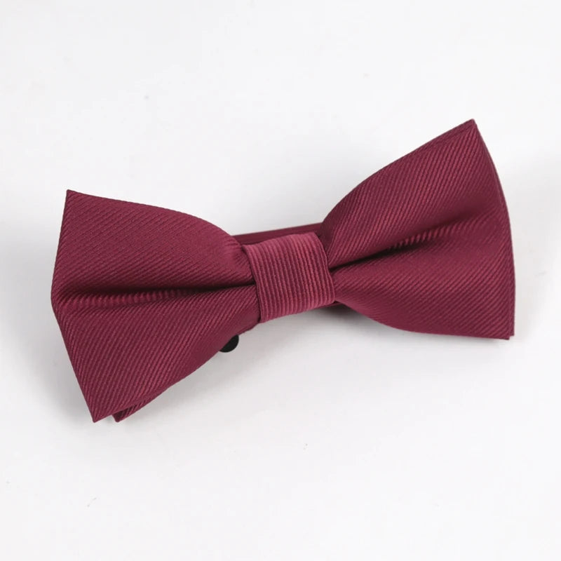 Luxury Men’s Burgundy Tie Set with Pocket Square, Bow Tie & Cufflinks | Wedding & Business Gift Set