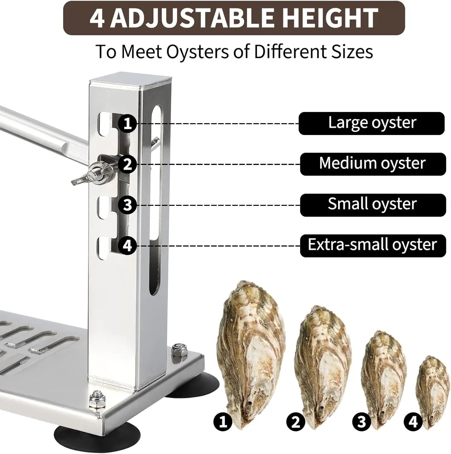 Stainless Steel Oyster & Clam Shucker Tool. Safe Shell Opening Machine