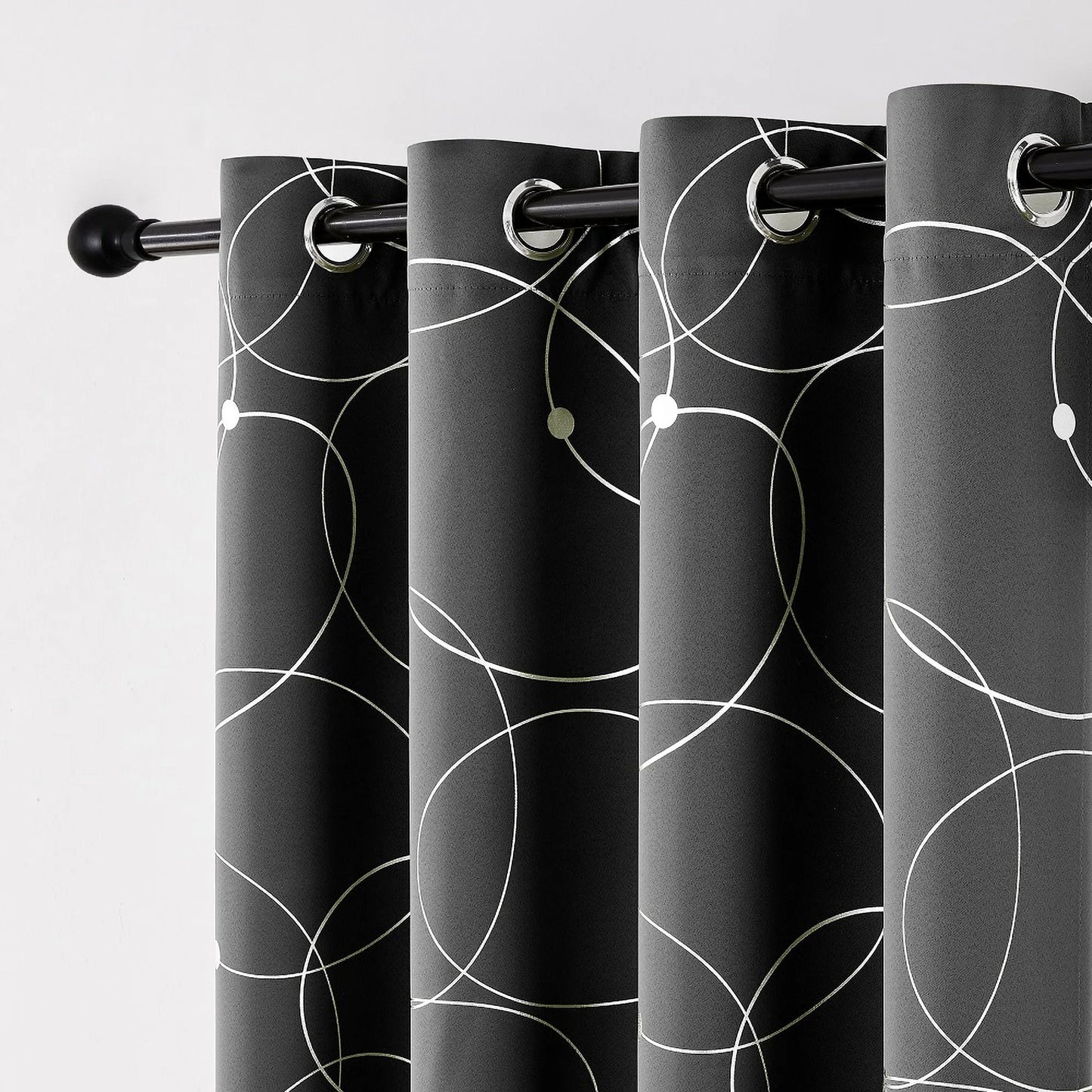 4 Panel Blackout Curtains .Thermal Insulated Room Darkening Window Drapes